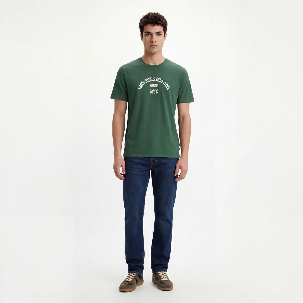 Green Cotton T-Shirt with Levi Strauss & Co. 1973 Graphic