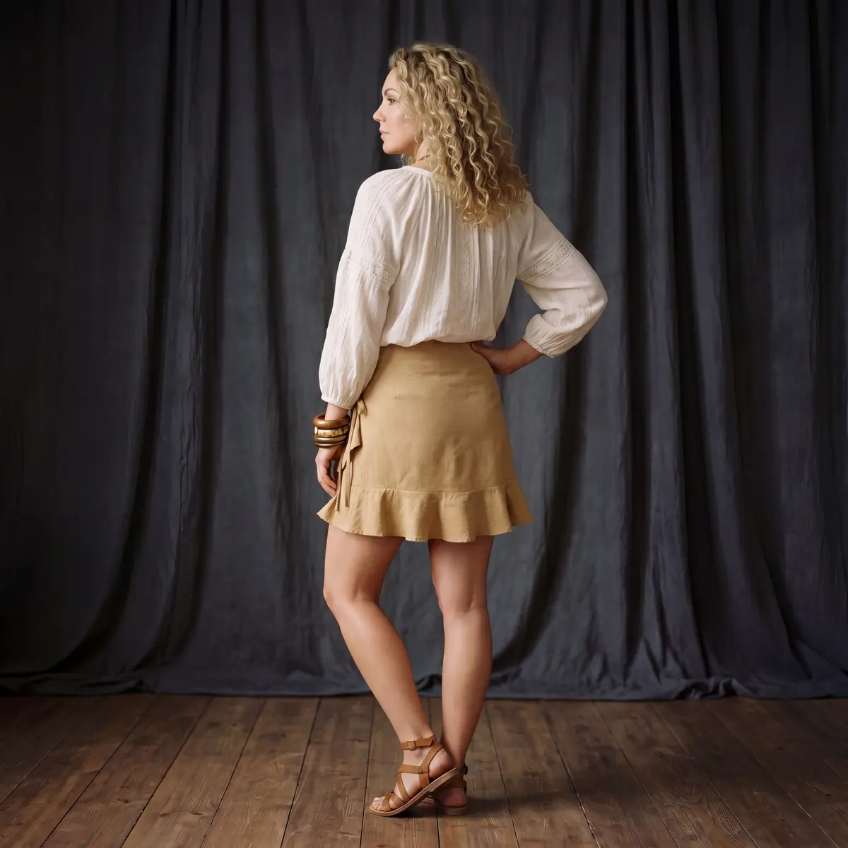 Back View Full Body Three Quarter