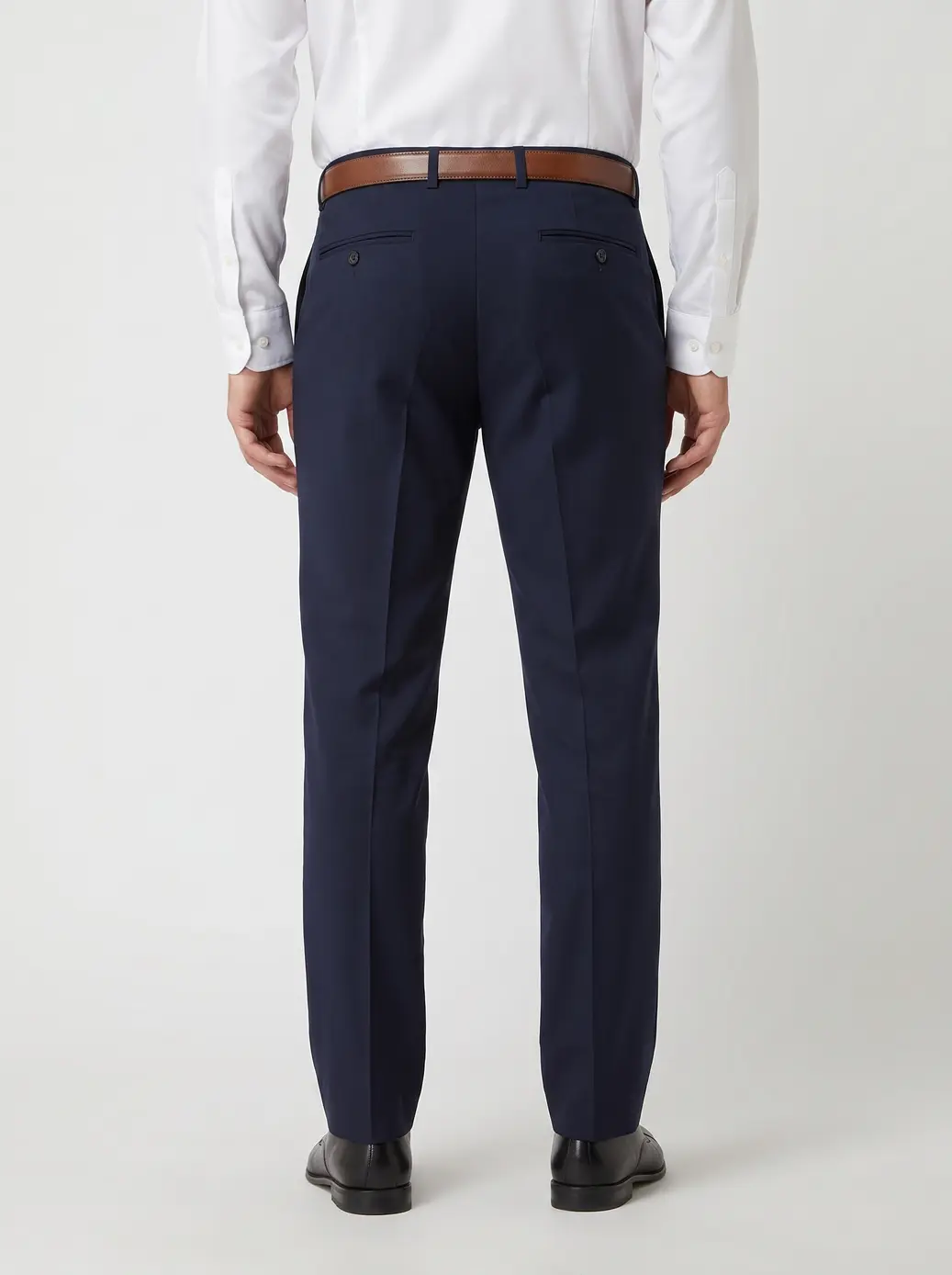 Pantalones de vestir formales negros para hombre — Back View Half Body Bottoms